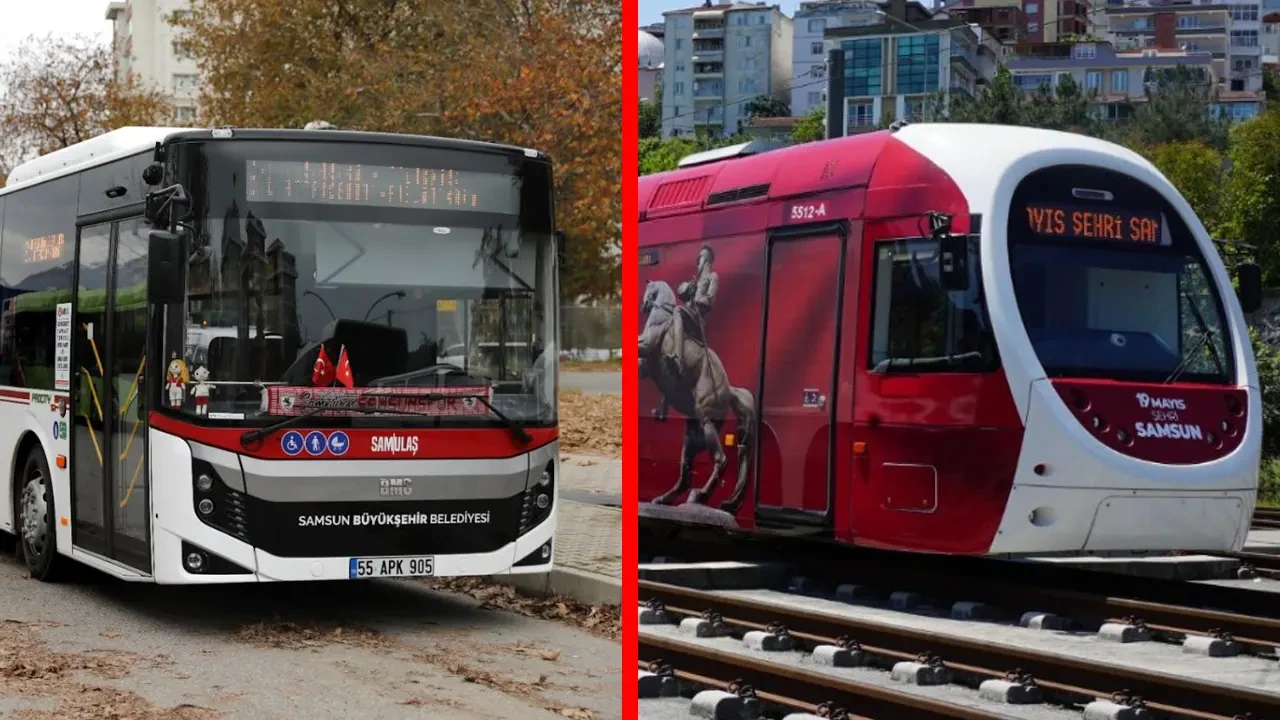 Samsun'da Arefe Günü ve Bayramda Otobüs ve Tramvay Ücretsiz