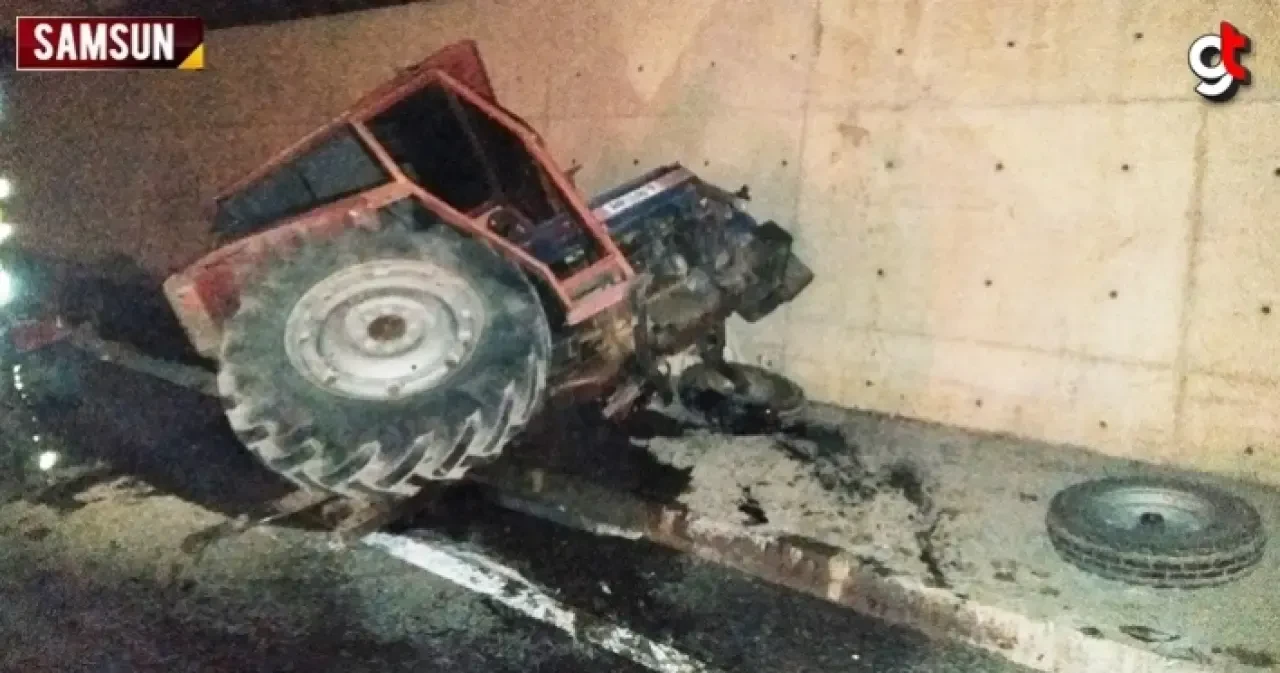 Samsun'da traktör ile kamyonet çarpıştı, 2 kişi yaralandı