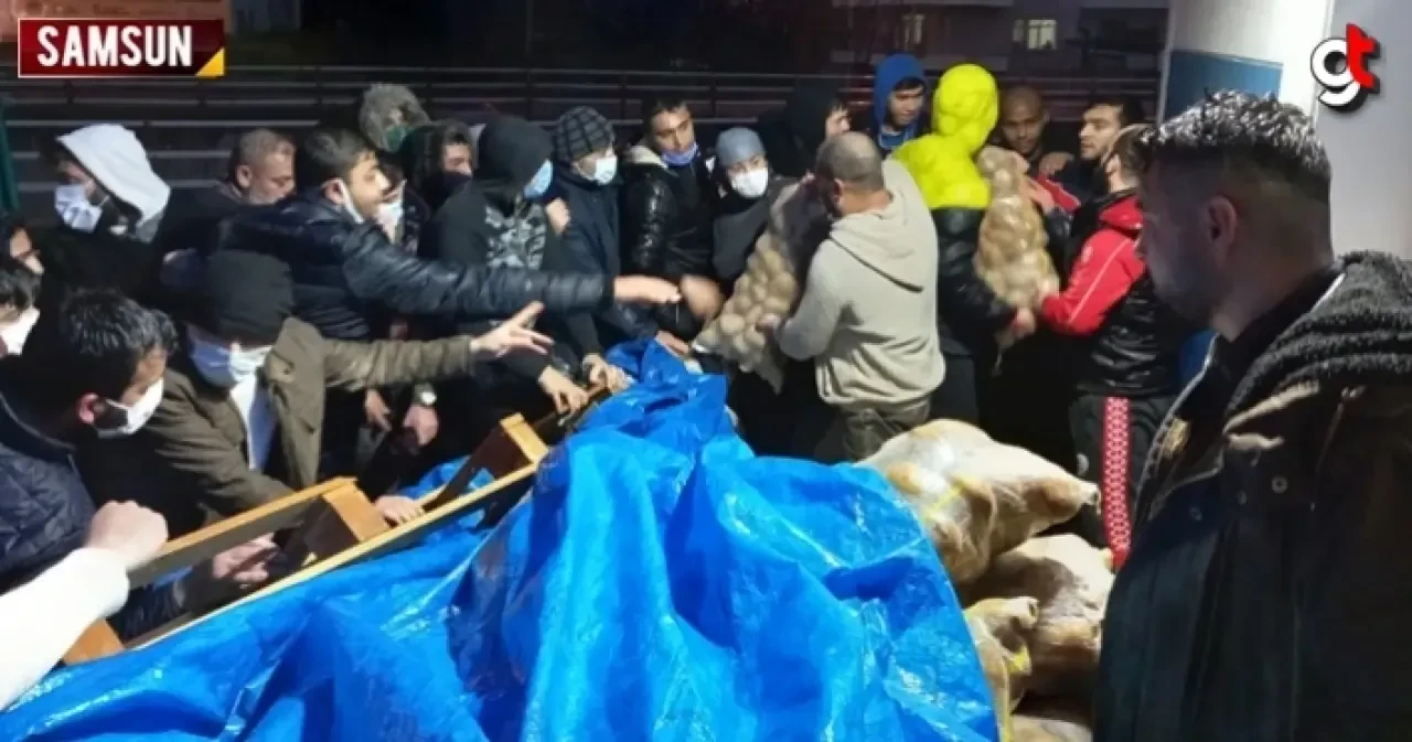Samsun'da genç işadamı Ali Erdoğan, ihtiyaç sahiplerine 800 çuval patates dağıttı