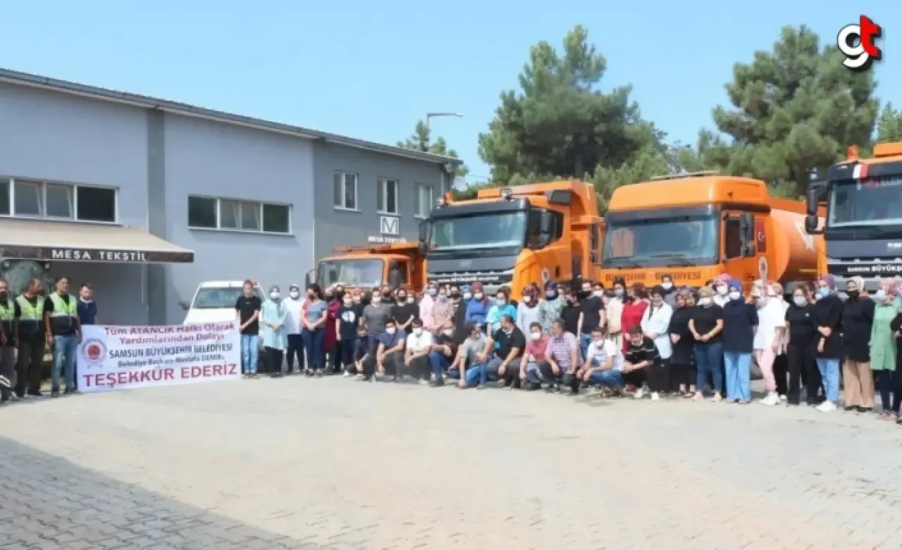Sel yaşanan Sinop'ta görev yapan Samsun Büyükşehir Belediyesi ekipleri çalışmalarını tamamladı