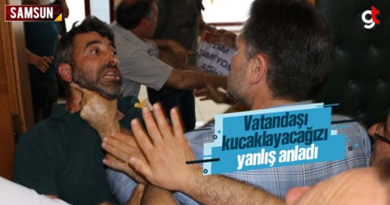 Samsun&#039;da su zammını protesto etmek isteyen vatandaşın boğazını sıktı