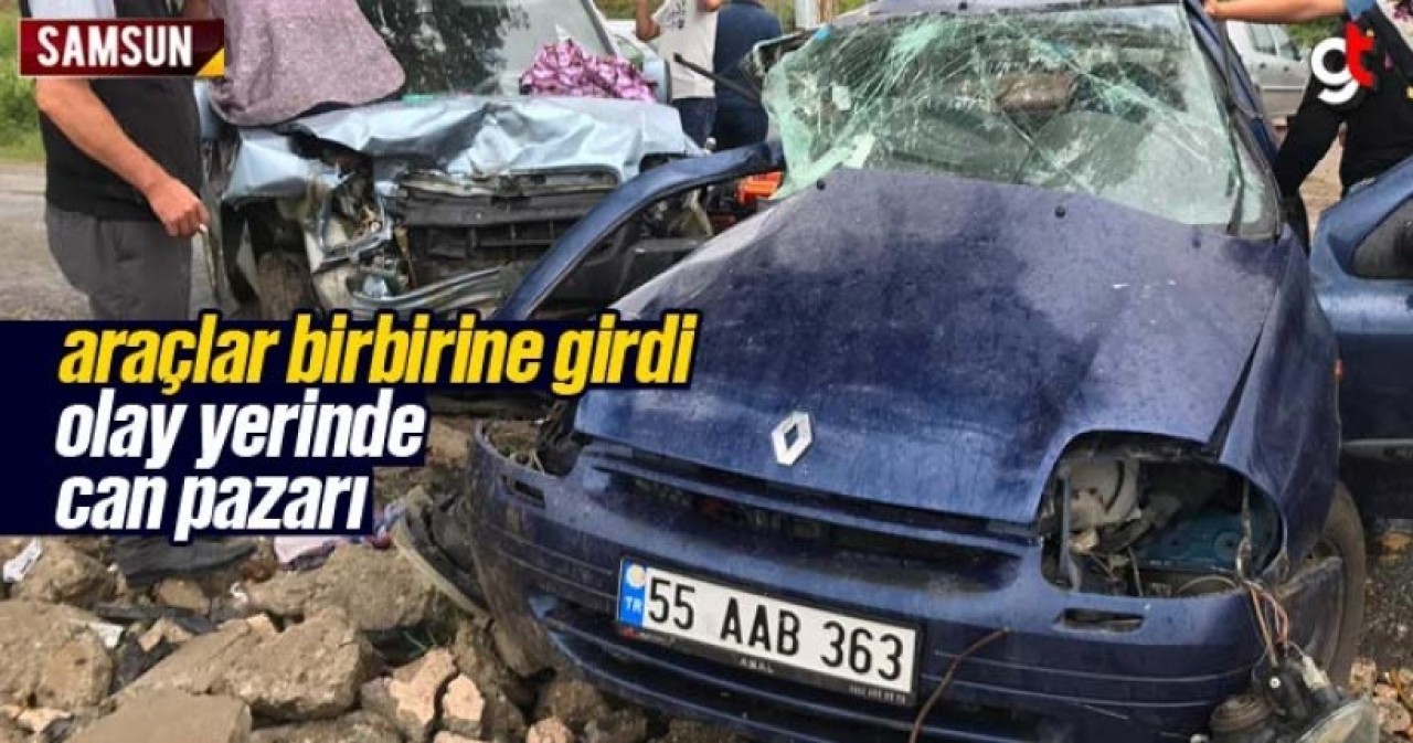 Samsun'da iki araç kaza yaptı biri ağır 4 yaralı