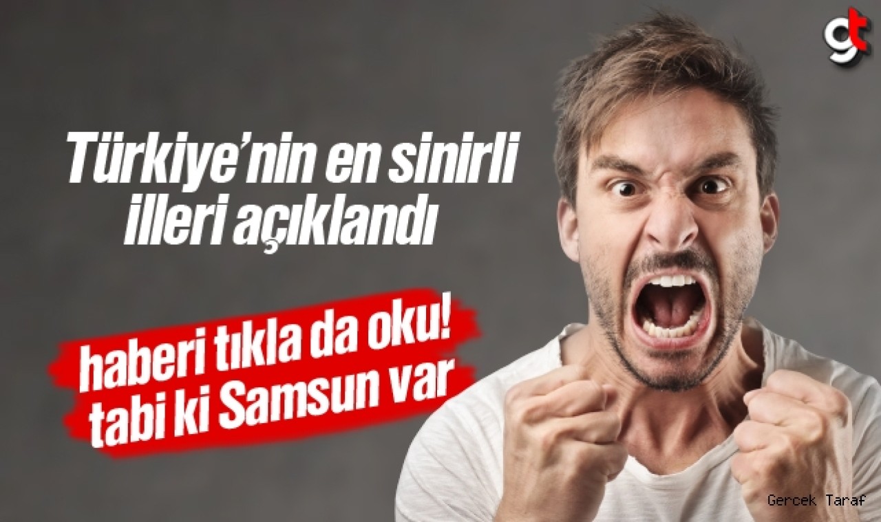 Türkiye'nin en sinirli illeri belli oldu, Samsun listede yerini aldı