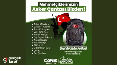 Canik Belediyesi'nden Mehmetçiklere Anlamlı Destek: İhtiyaç Dolu Asker Çantası Hediyesi