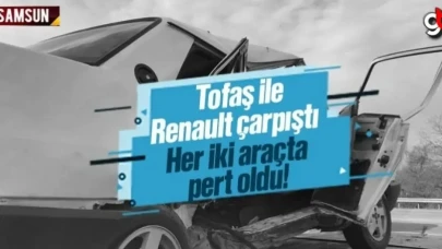 Tofaş ile Renault çarpıştı, iki araçta pert oldu