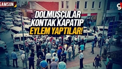 Samsun Haber: Dolmuşçular kontak kapatıp eylem yaptılar