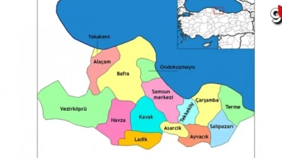 Samsun'da 4. bölge teşvik bölgesine alınan ilçeler