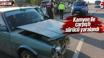 Samsun Çarşamba'da kamyon ile çarpıştı