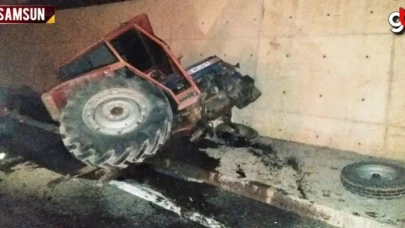 Samsun'da traktör ile kamyonet çarpıştı, 2 kişi yaralandı