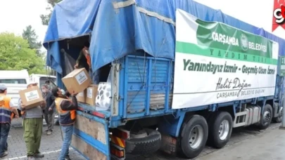 Çarşamba Belediyesi'nden deprem bölgesine yardım tırı