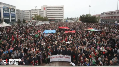 Samsun'da Binlerce Kişi Gazze İçin Yürüdü