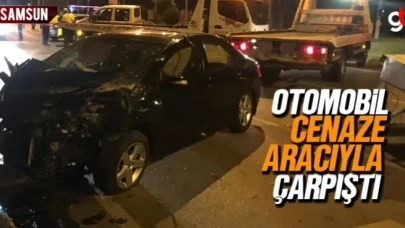 Samsun'da otomobil cenaze aracı ile çarpıştı
