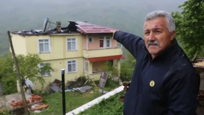 Ordu'da yıldırım isabet eden evde hasar oluştu