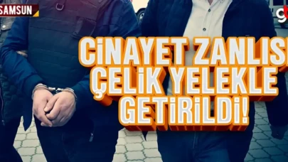 Samsun'da Cinayet Zanlısı Çelik Yelekle Getirildi