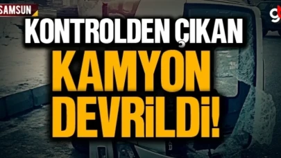 Kontrolden çıkan kamyon devrildi, 3 yaralı