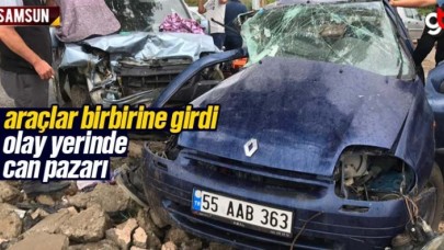 Samsun'da iki araç kaza yaptı biri ağır 4 yaralı