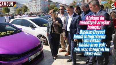 Modifiye araç tutukunları Samsun Atakum'da buluştu