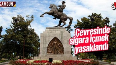 Samsun Atatürk Heykeli çevresinde sigara içmek yasaklandı