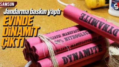 Samsun'da ev baskınında dinamit çıktı