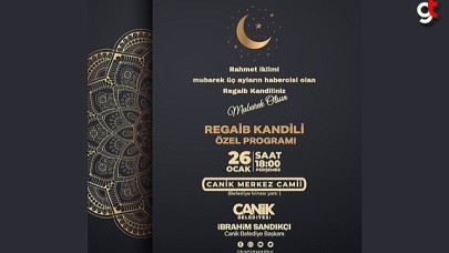 Canik Belediyesi'nden Regaip Kandili Özel Programı
