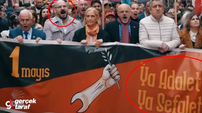 Serhat Türkel "Ya Adalet Ya Sefalet" Pankartı Taşıdı