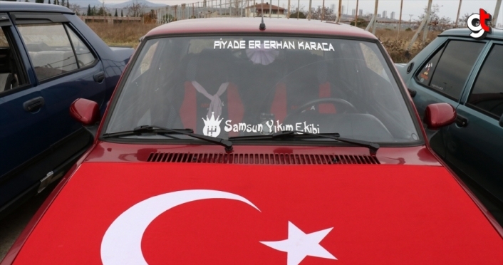Samsun'da modifiye araç tutkunları şehitleri andı