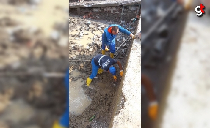 Ordulu ekipler, Bozkurt'taki sel felaketinde hasar gören içme suyu hatlarını tamir ediyor