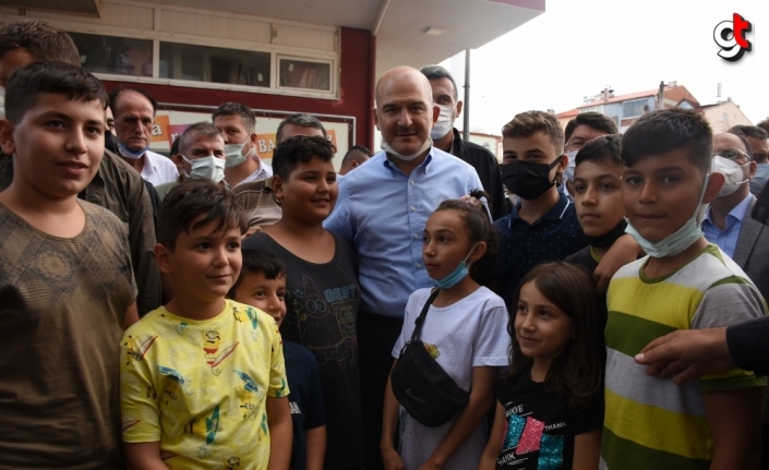 İçişleri Bakanı Süleyman Soylu, Bartın'da selzedelere seslendi: