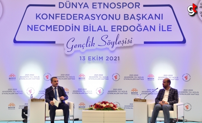 Dünya Etnospor Konfederasyonu Başkanı Bilal Erdoğan, Çorum'da söyleşiye katıldı: