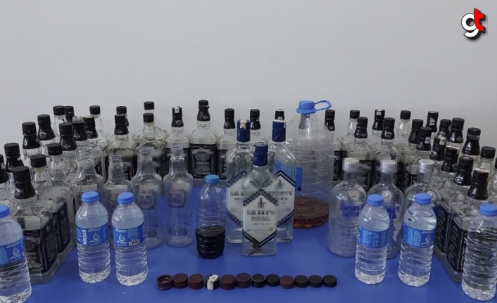 Amasya'da sahte içki ürettiği iddiasıyla 1 şüpheli yakalandı