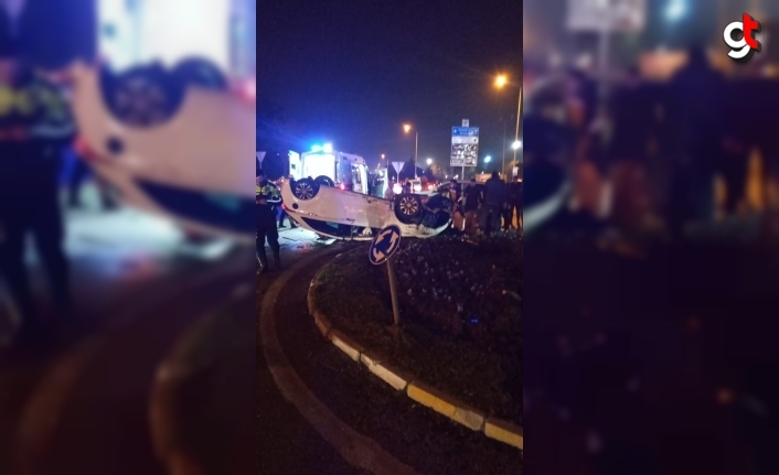 Samsun'da devrilen otomobildeki 5 kişi yaralandı