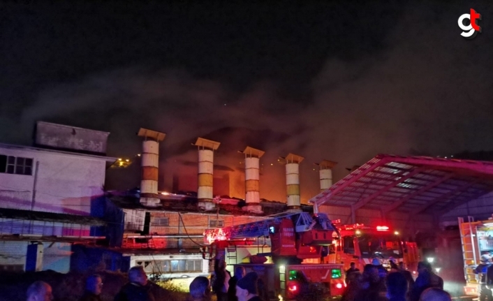 Trabzon'da çay fabrikasında yangın çıktı