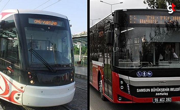 Samsun'da tramvay ve otobüsler bayramda ücretsiz