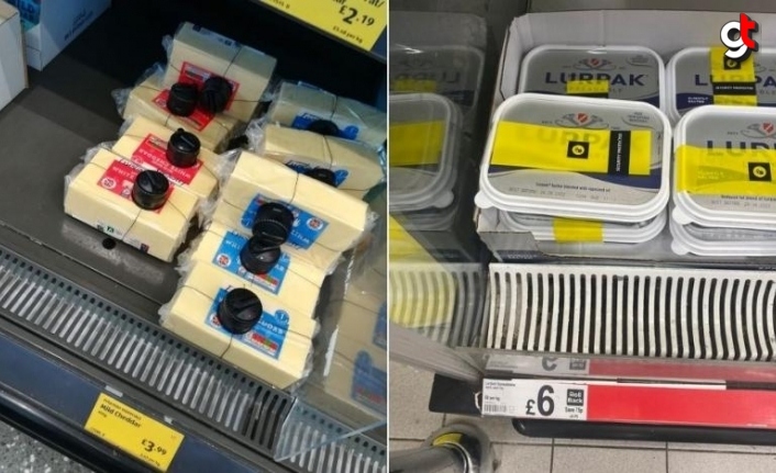 İngiltere'de marketler peynirlere alarm koymaya başladı