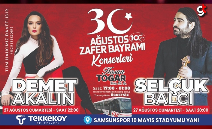 Tekkeköy'de 30 Ağustos Zafer Bayramı Konseri