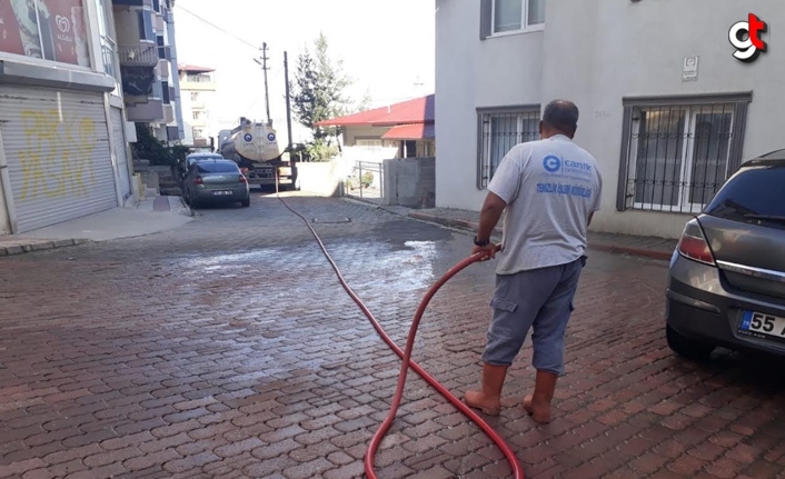 Canik Belediyesi ilçede temizlik çalışmalarını sürdürüyor