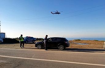 Zonguldak'ta helikopter destekli trafik denetimi yapıldı