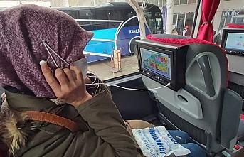Artvin'den hareket eden şehirler arası otobüslerde yolculara AFAD eğitim videosu izletiliyor