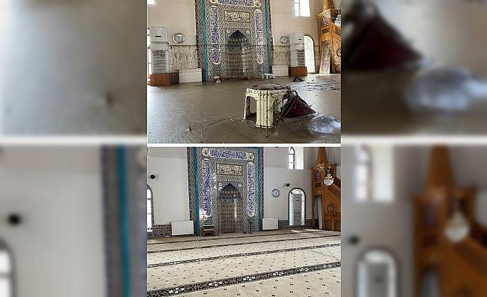 Bozkurt'taki selin ardından balçıktan temizlenen 113 yıllık cami yeni haliyle görüntülendi