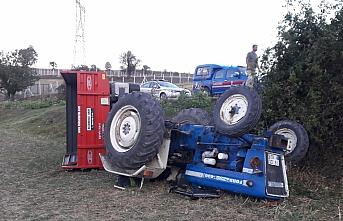 Havza'da devrilen traktörün altında kalan sürücüsü ağır yaralandı