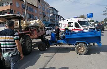 Çarşamba'da traktör ile tarım aracının çarpışması sonucu 1 kişi yaralandı