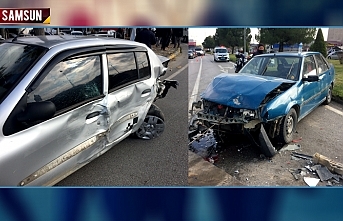 Samsun'da üç otomobilin karıştığı trafik kazasında 2 kişi yaralandı