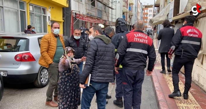 Samsun'da mutfak tüpünün patladığı evde hasar oluştu