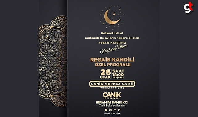 Canik Belediyesi'nden Regaip Kandili Özel Programı